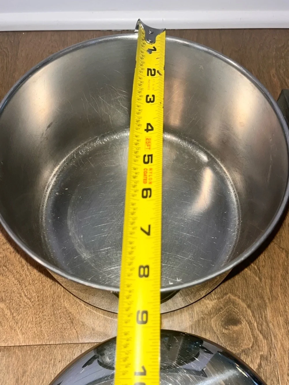 Vintage Revere Ware 4 Quart Stainless Steel Copper Bottom Pot W/Lid: 86